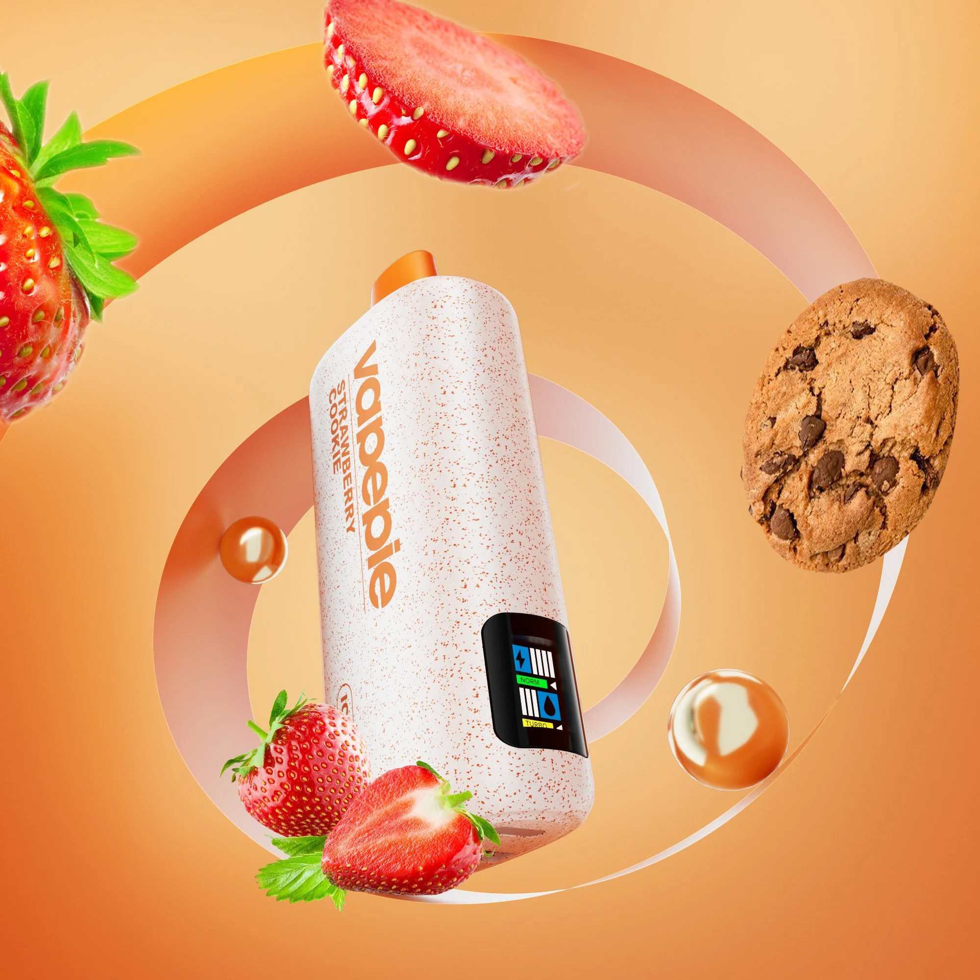 140cc9aaf1c7ba64d5ca0d81ccb0394223b78d67.webp Vapepie Powergo 9800 Puffs Strawberry Cookie - Image 1
