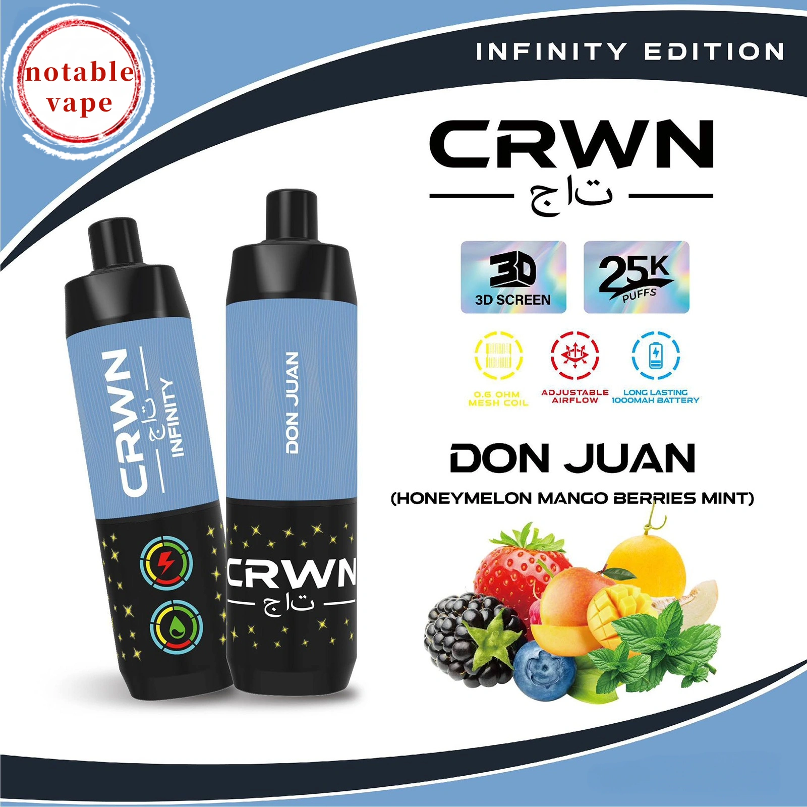 cbdb35_96155ebaec1d4fecb3b5a5c01d1a3f70mv2.webp Crwn Infinity – Don Juan – 25,000 - Image 1